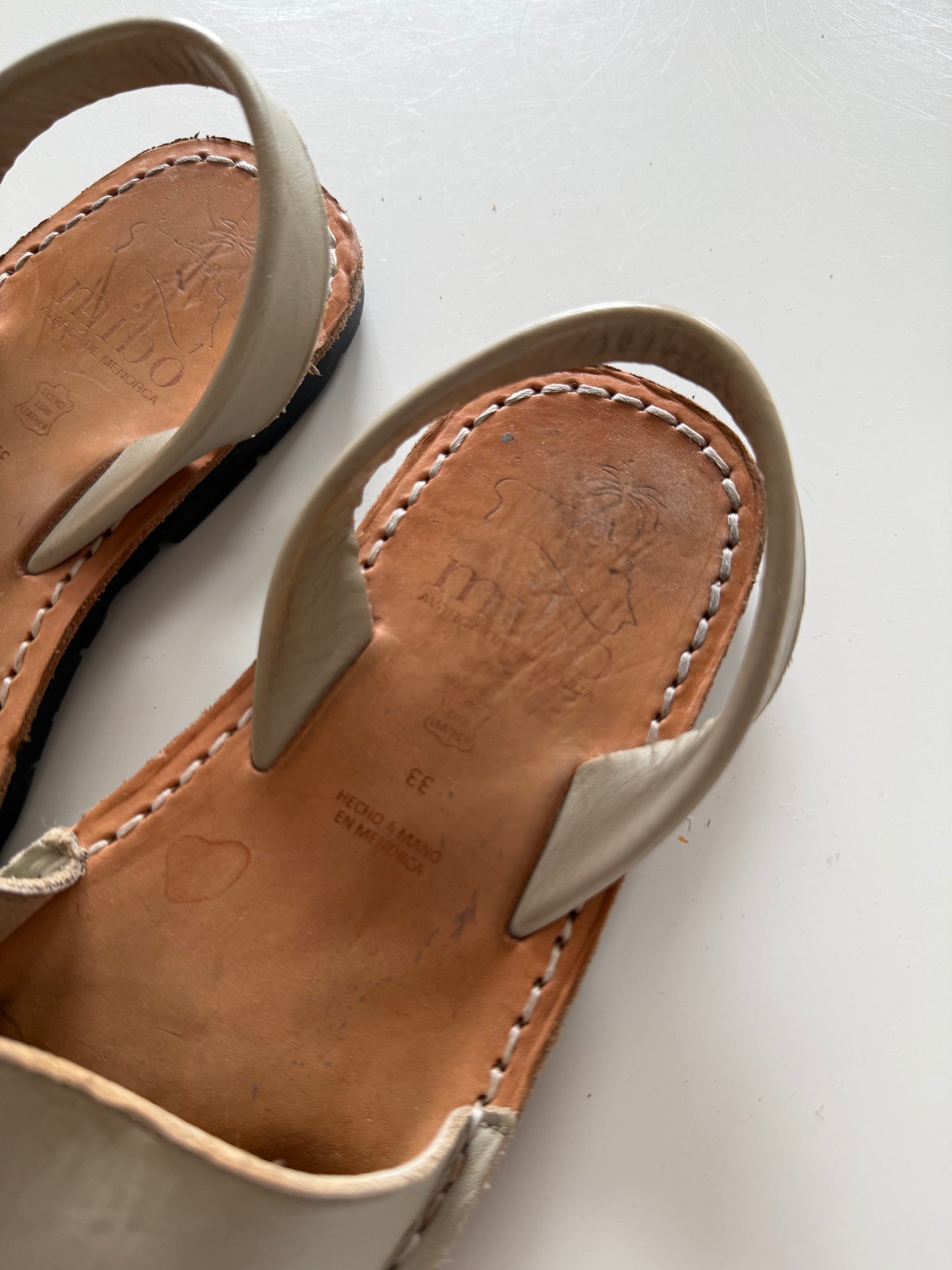 MIBO Sandalen Menorquinas Avarca  Nobuck beige Leder 33