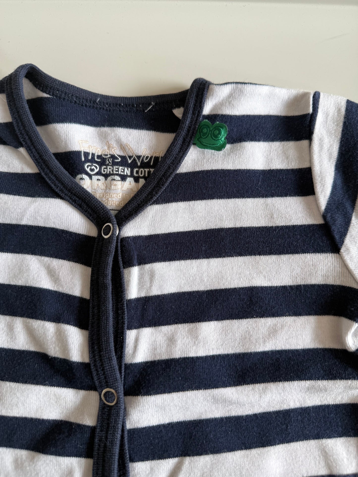 FREDS WORLD kurzer Strampler kurze Hose blau weiß 80