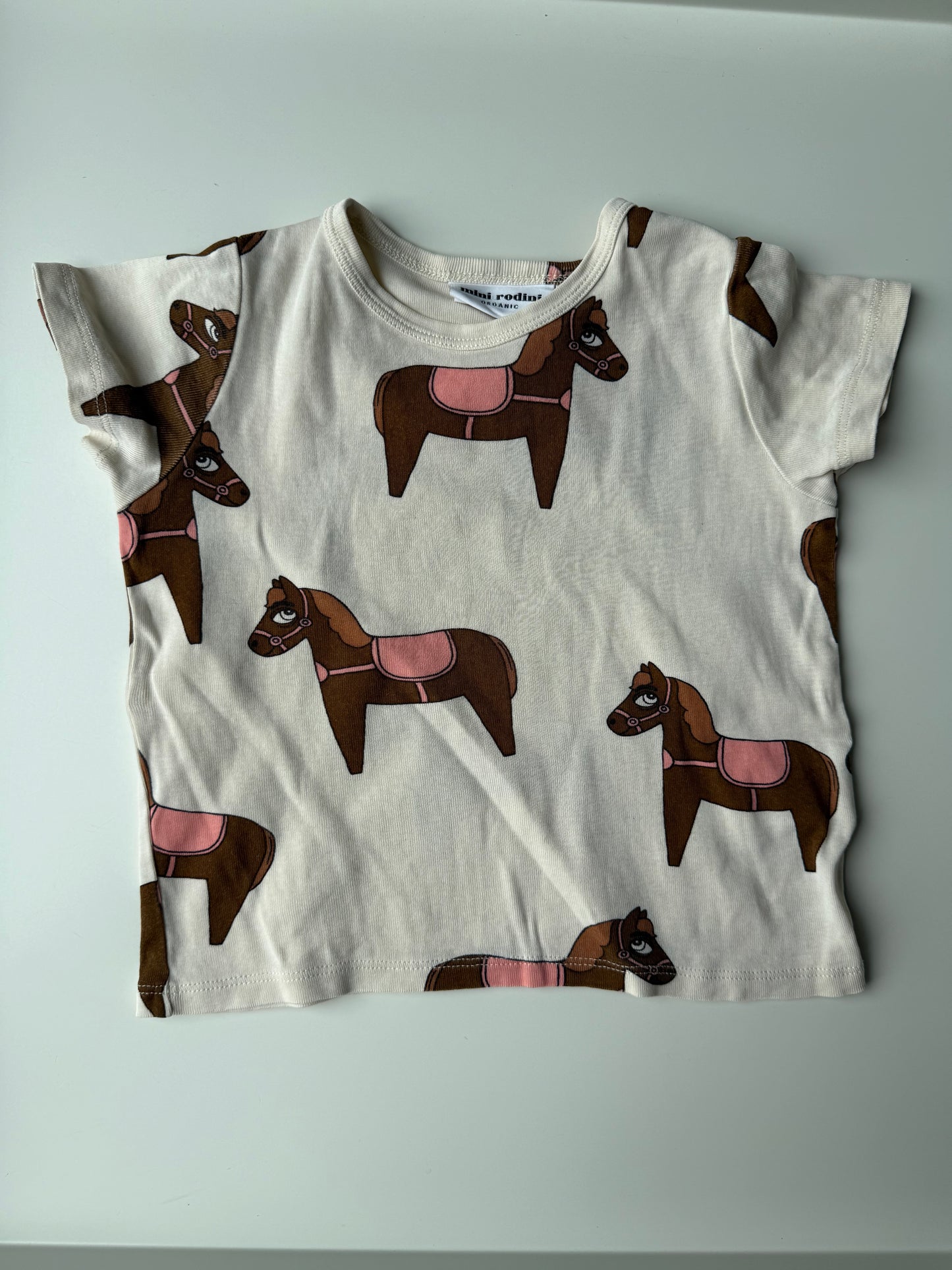 MINI RODINI T-Shirt Creme Pferde 92/98