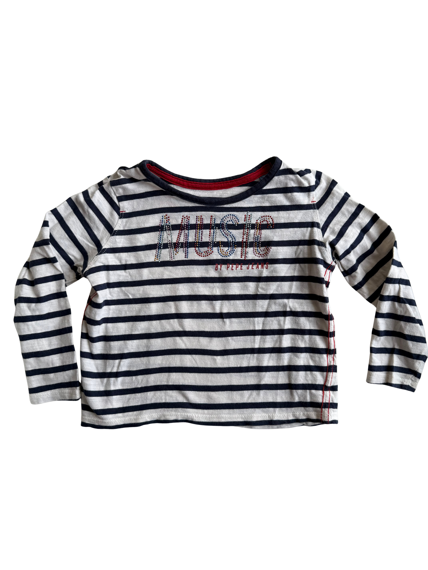 PEPE Langarmshirt blau weiß Music 104