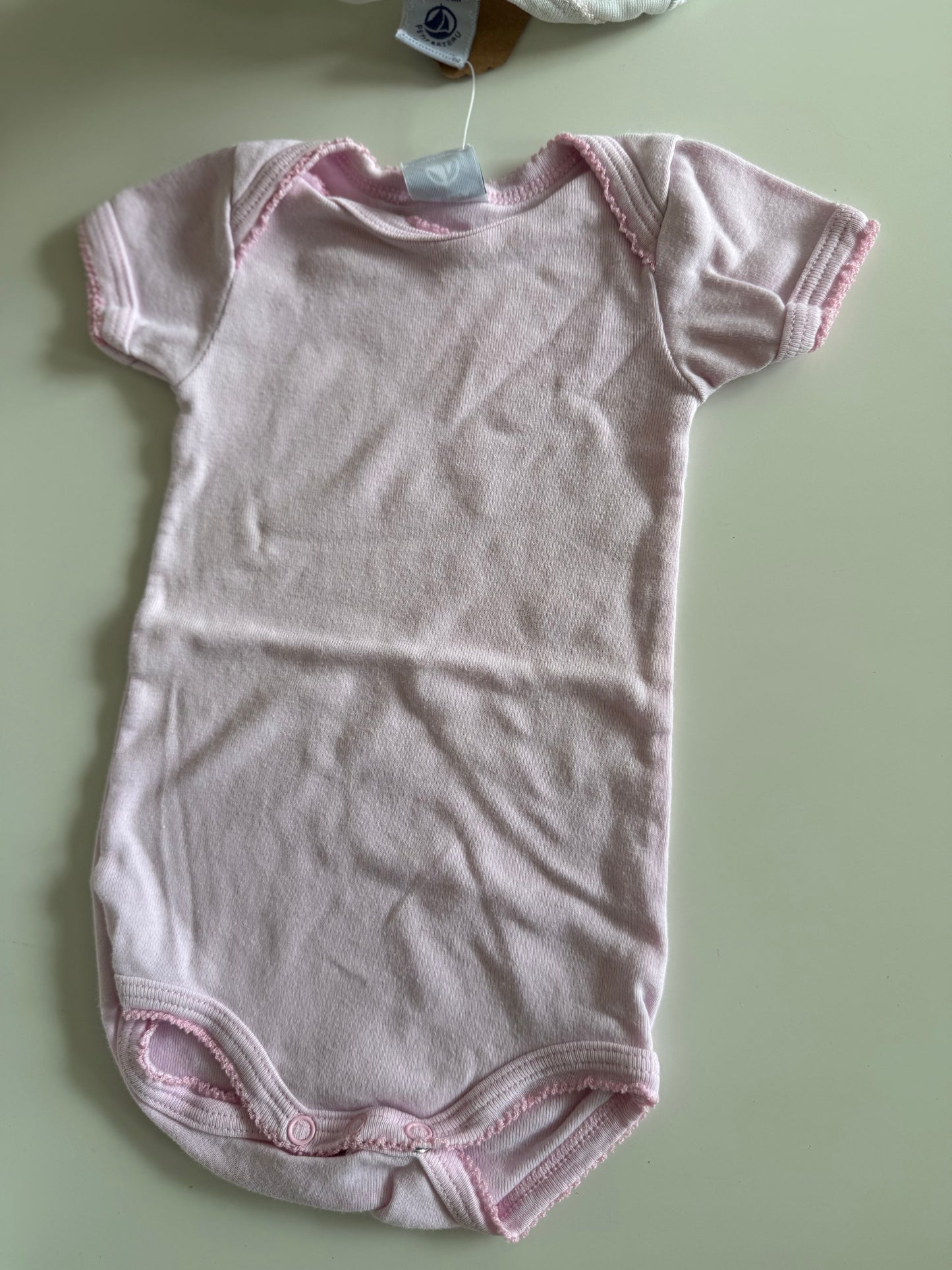 PETIT Bateau Body Set kurzarm rosa weiß 56/62