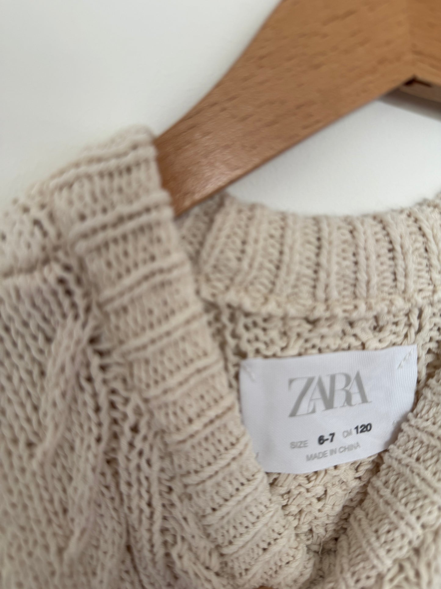 ZARA Häkeloberteil Top Sommer Pullunder beige 120
