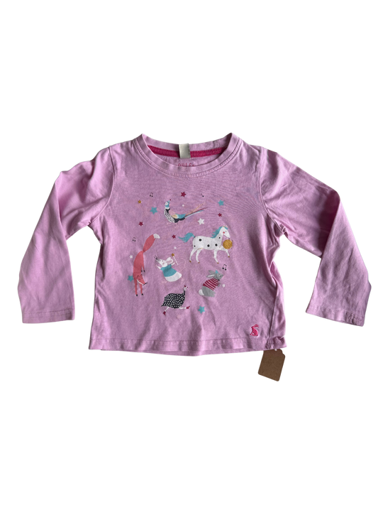 JOULES Langarmshirt Tiere rosa 92
