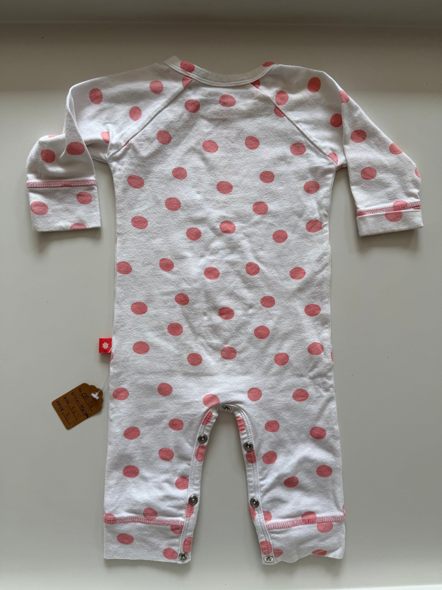 LITTLE LABEL Strampler weiß rosa 56