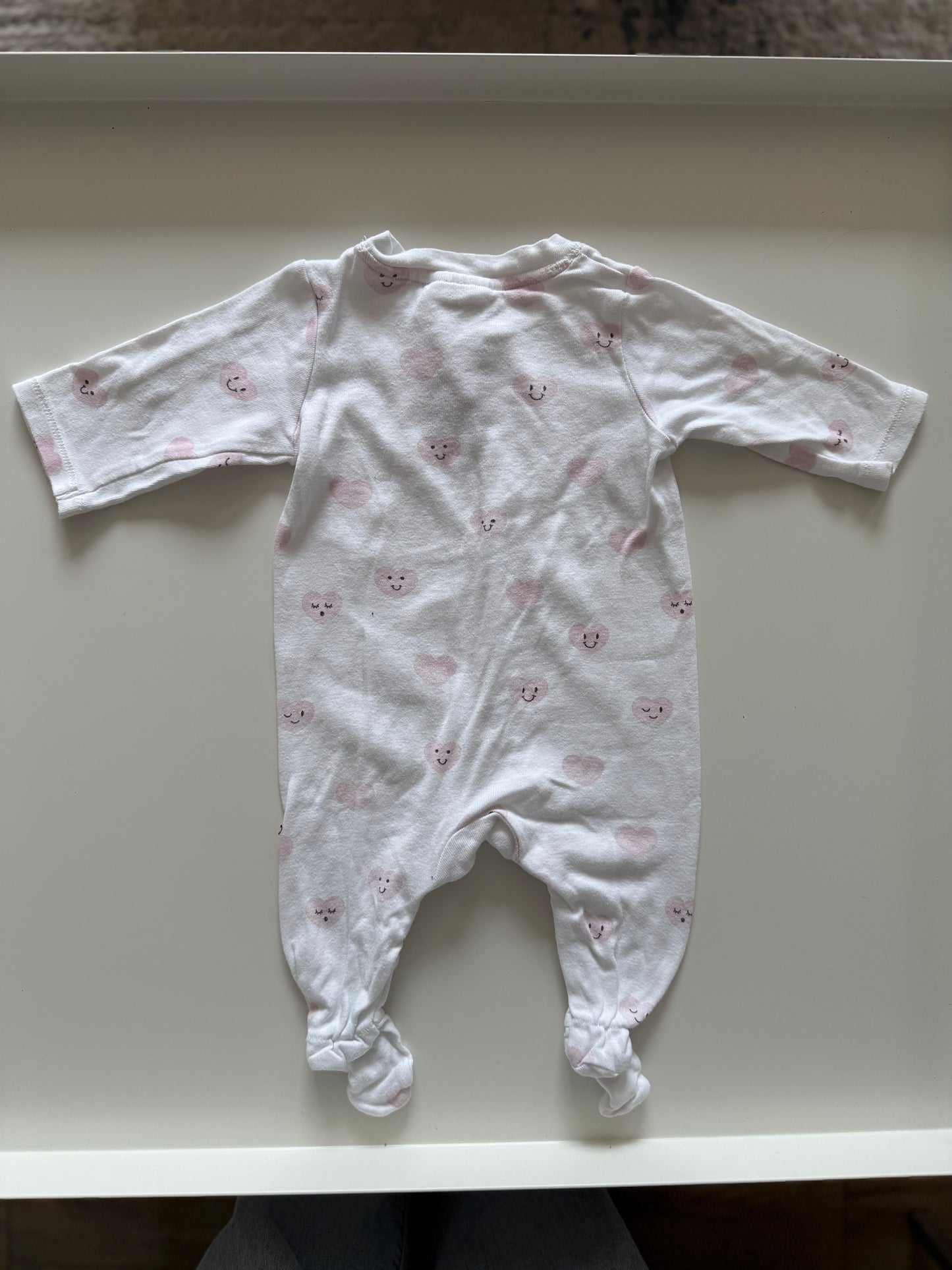 H&M Schlafanzug weiß rosa 56