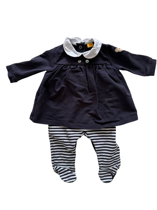 STEIFF Strampler blau weiß 56