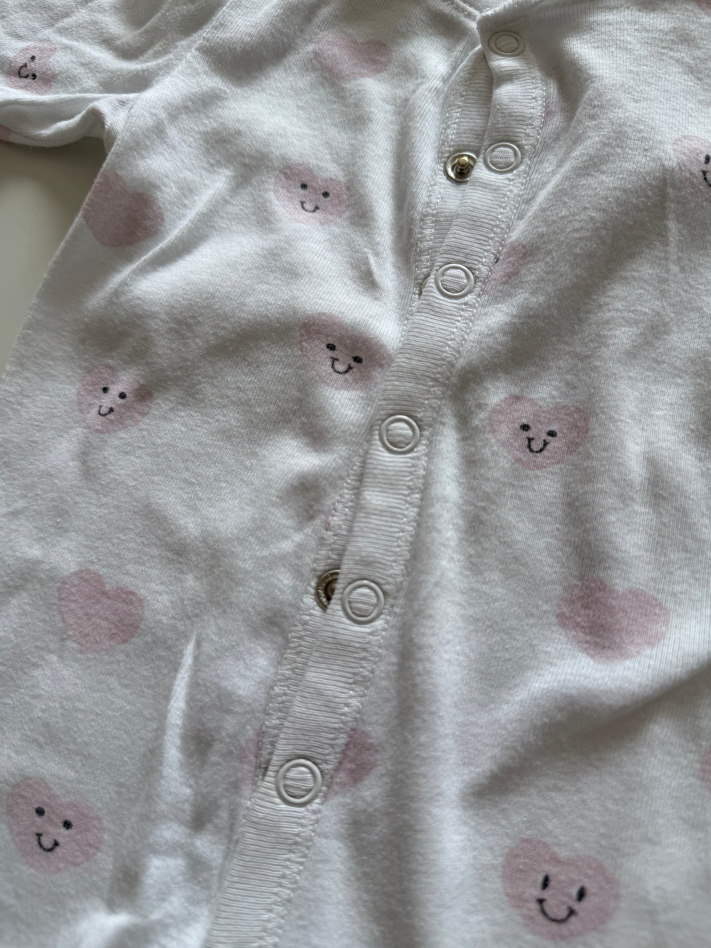 H&M Schlafanzug weiß rosa 56