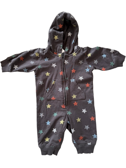 H&M 
Strampler Hoodie Sterne grau 56