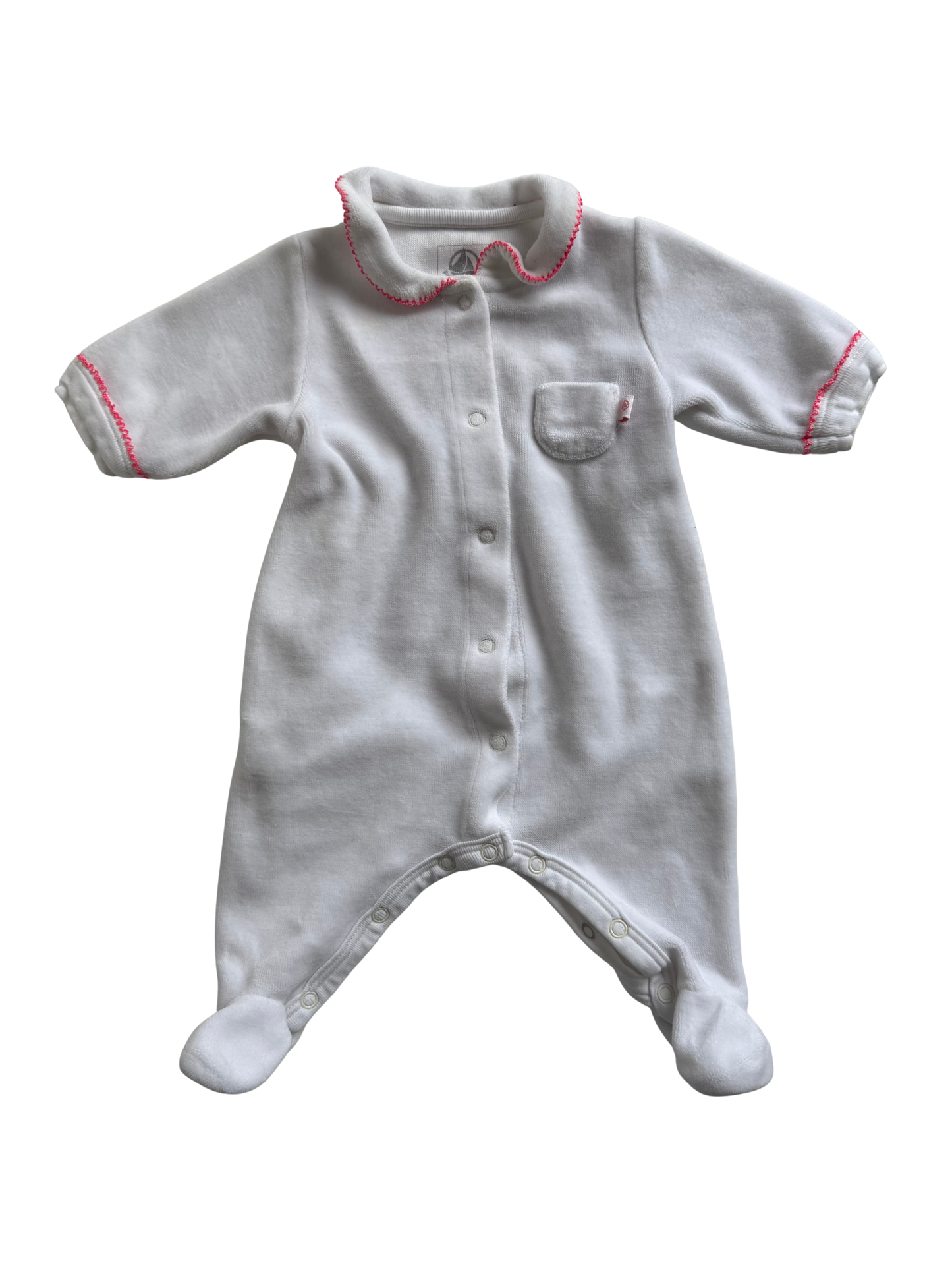 PETIT BATEAU Strampler Nicki weiß neon pink 50