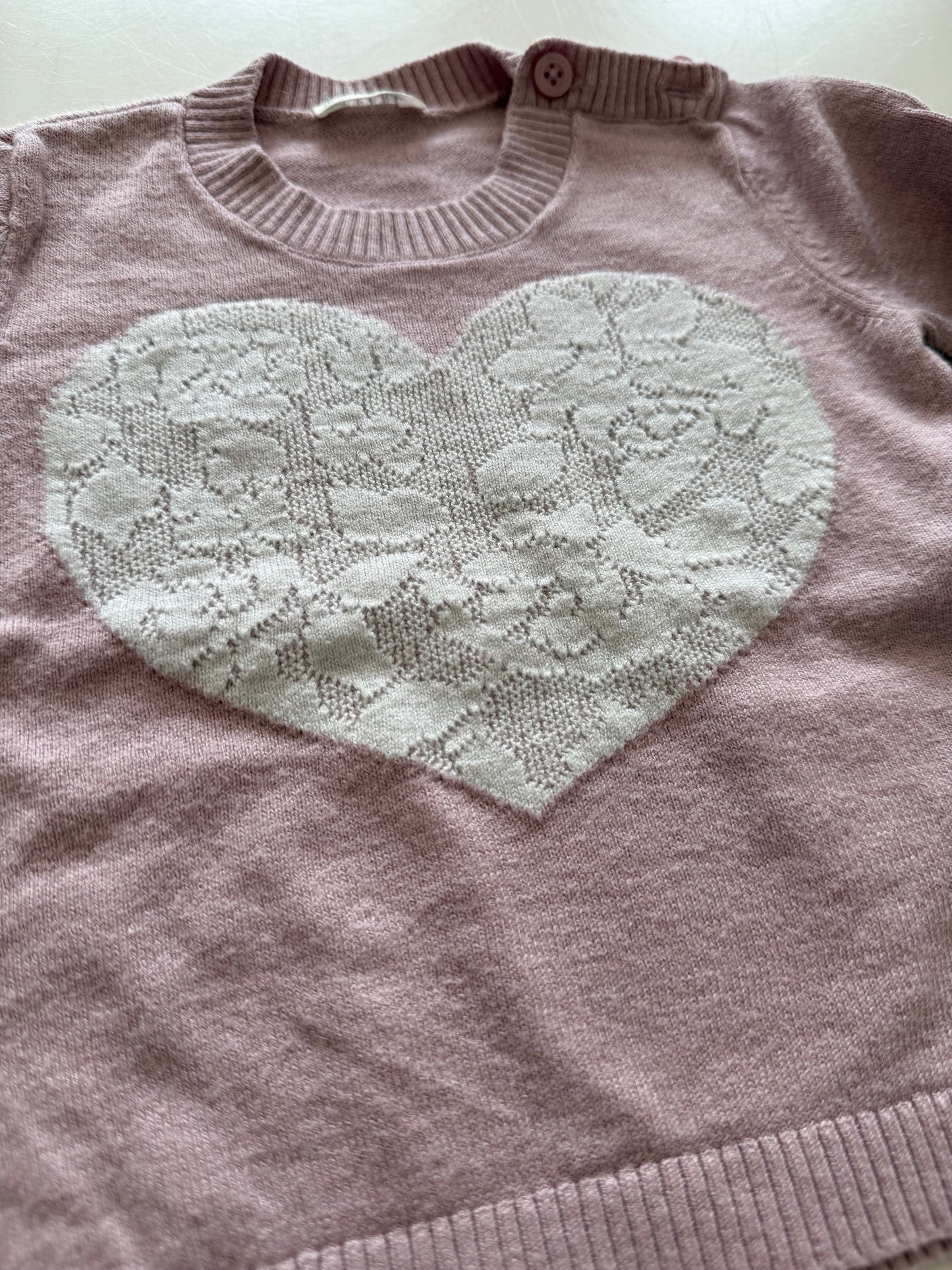 BENETTON Pullover Rosa Herz 62