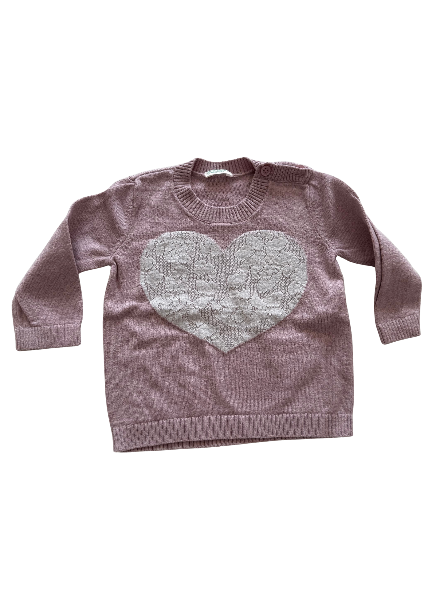 BENETTON Pullover Rosa Herz 62