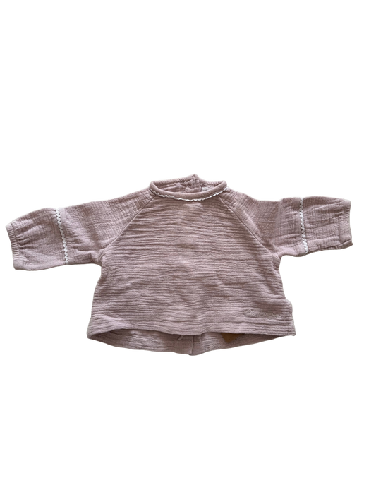 LEEVJE Bluse taupe grau braun 62/68