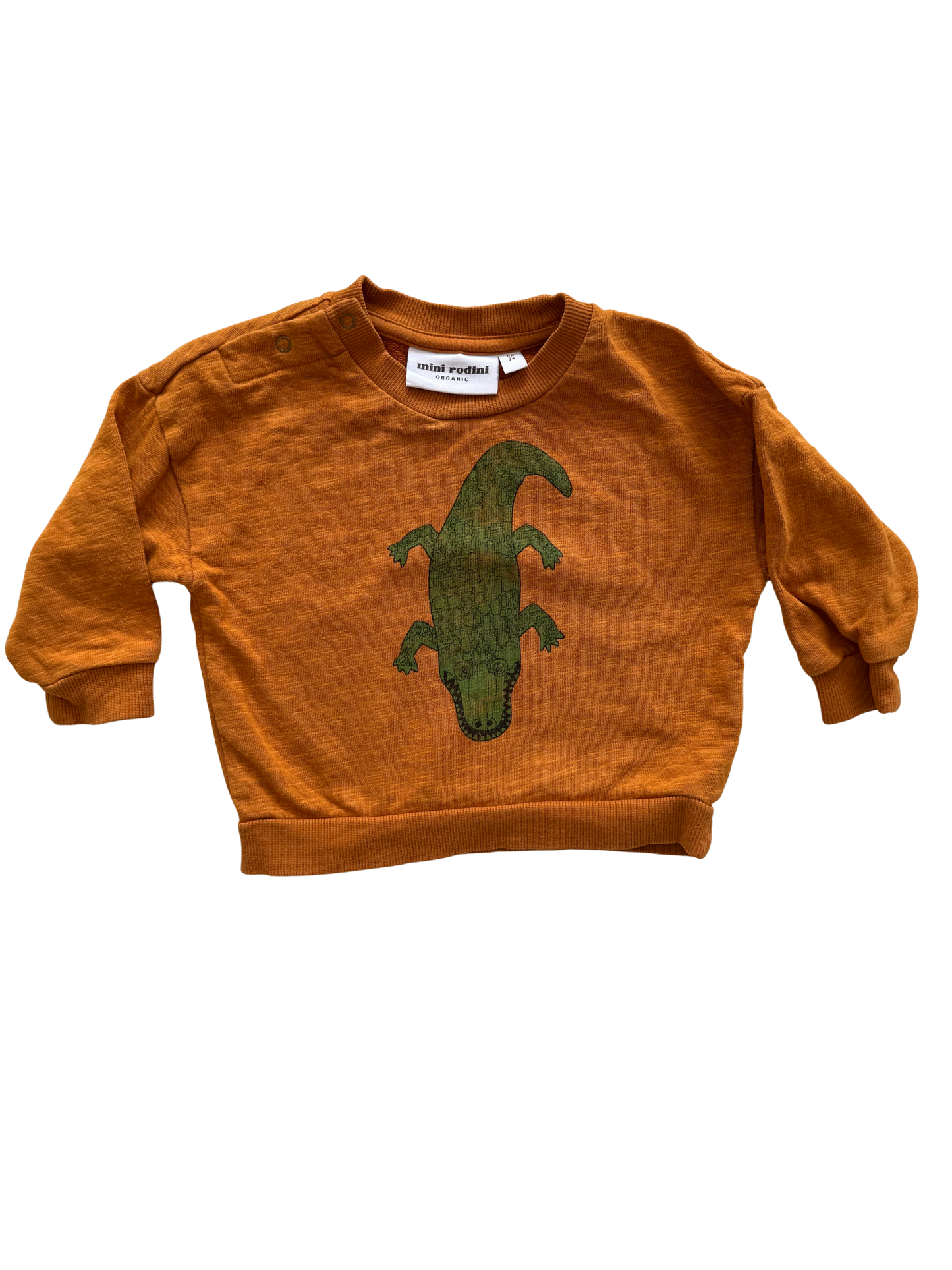 MINI RODINI Sweatshirt Krokodil braun 68/74