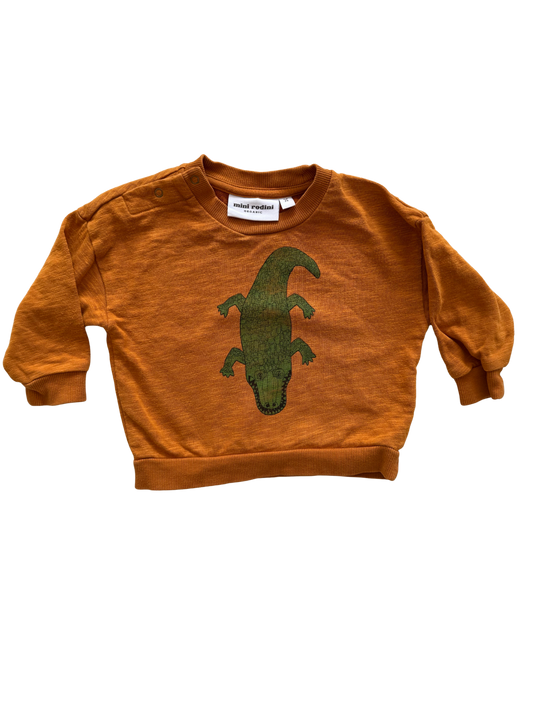 MINI RODINI Sweatshirt Krokodil braun 68/74