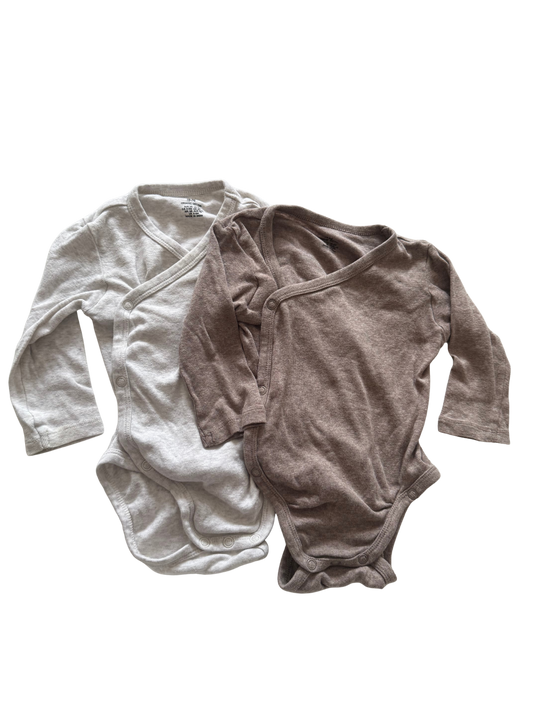 H&M Wickelbodys braun beige 68