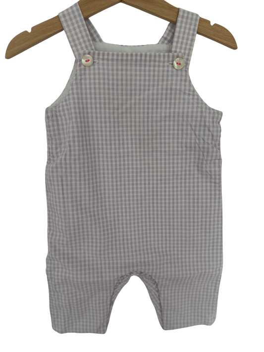 JACADI Latzhose hellblau rosa weiß kariert 62/68